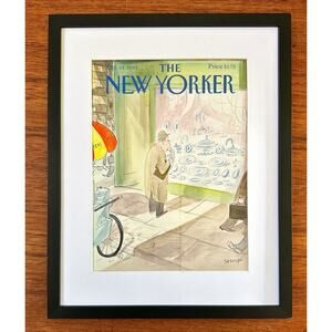 Framed 1991 The New Yorker Magazine Oct 14 Sempe Store Window